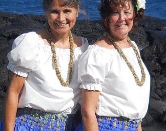 Extra large and 2X size hula blouse, peasant style blouse