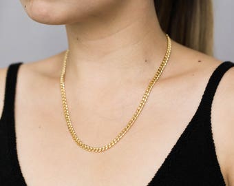 Thick Gold Chain Necklace / Gold Chain Statement Necklace / Gold Layering Necklace / Gold Statement Necklace / Gold Necklace
