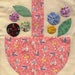 RESERVED for MONI Handmade YoYo Flowers and Basket Quilt Square - Sewing Bookmaking Embroidery Fabric Materials Collage - Fabric YoYo