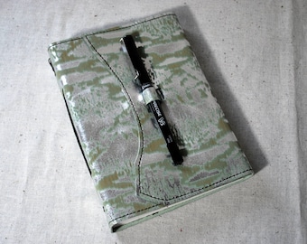 Silver Mint Leather Travel Journal with Recycled Paper-Medium