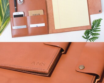 Legal Pad Leather Document Folder, Personalized Leather Document Holder, Custom Leather A4 Leather Portfolio Business Portfolio Personalized
