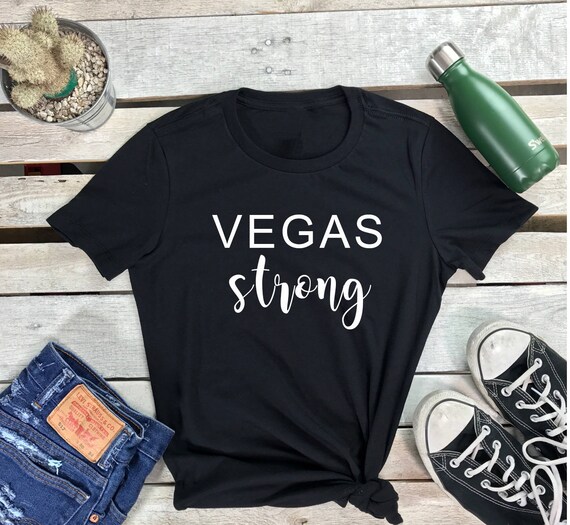 VEGAS STRONG Women's Short Sleeve Crewneck T Shirt , Hip Hop Tee Pray for Las Vegas, Street wear Shirt,