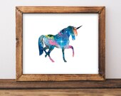 Items similar to Unicorn Print, Unicorn Printable Art Print, 8x10 ...