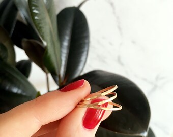 Thin Gold Rings / Gold Stacking Rings Set / Gold Fill Stack Rings / Gold Midi Ring / Gold Knuckle Ring / Stackable Gold Ring Set / Gold Ring