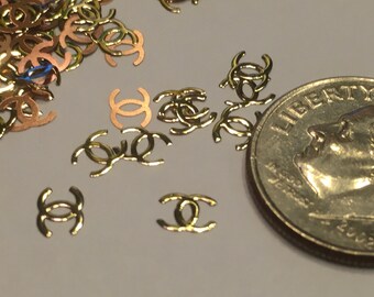 20 pieces of gold metal CC nail decor, 6 mm (S11)