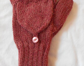 Fingerless Gloves - Alpaca - RASPBERRY