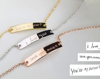 Actual Handwriting Bracelet, Custom Signature Bracelet, Memorial Bracelet, Sympathy Gift, Memorial Signature Bracelet, Handwriting Jewelry