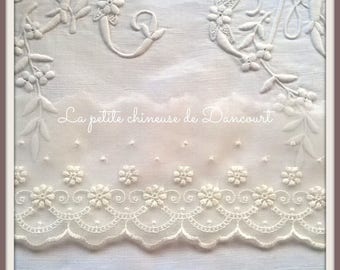 Broderie Anglaise on gauze Ribbon