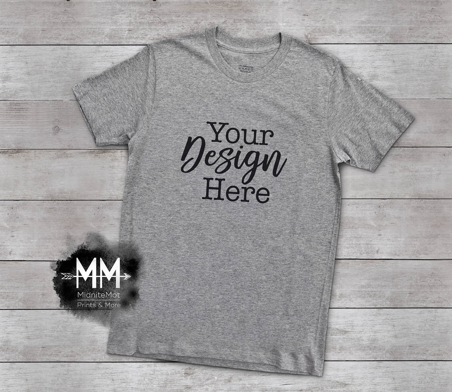 Download T-Shirt Mockup Short Sleeve Gray Shirt Display Apparel