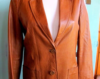 Gucci Leather Blazer Jacket Vintage 1980's