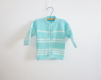 Vintage Blue and White Baby Cardigan