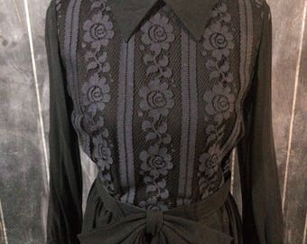 Vintage Mr. Jack Dallas black antique lace dress