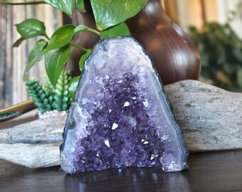 1.5lbs. Amethyst Cathedral, LARGE 5.25" Amethyst Crystal Cluster, Wiccan Altar Supplies, Healing Stone, Amethyst Geode Tower, Crystal Tower