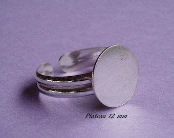 Ring in sterling silver. 925, 12 mm round flat top