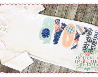 Applique and Embroidery Originals Digital Design - 210 Modish Vintage Applique Font Design for embroidery machine
