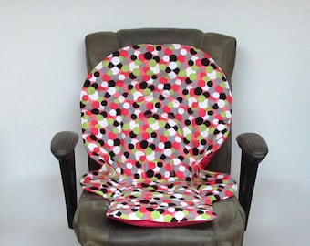 Graco Blossom or Duo diner high chair pad baby accessory replacement pad, chair cushion, kids feeding chair nursery design, dots on pink