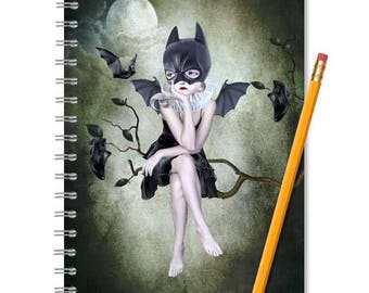 Notebook & Journal | Batgirl | Spiral Book | Lined Notebook | Blank Notebook | Lined Journal | Blank Journal | Sketchbook | Bats | A5