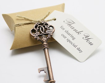 100 Wedding Favors Candy Favor Boxes Skeleton Key Shaped Bottle Openers Thank you sharing Tags Rustic Christmas Decoration Shaby Chic #1450