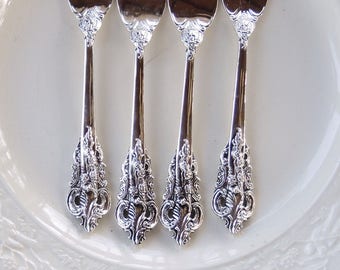 Godinger Baroque Salad Forks Set of 4 Silverplate Wedding Table Settings