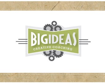 SALE Custom Logo Design- PreDesigned Logo - PreMade Logo - Vector Logo Design - BIG IDEAS Logo Design - Vintage Logo - Gear Logo - Bike Logo