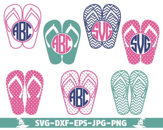 Download Summer Flip Flops SVG Cut Files Monogram SVG Files Flip