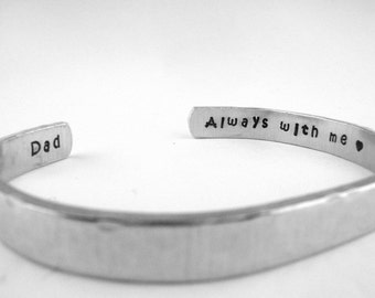 Sympathy Gift, Remembrance Bracelet, Memorial Jewelry, Loss of Loved One, Miscarriage Jewelry, Always With Me Cuff, Bereavement Gift