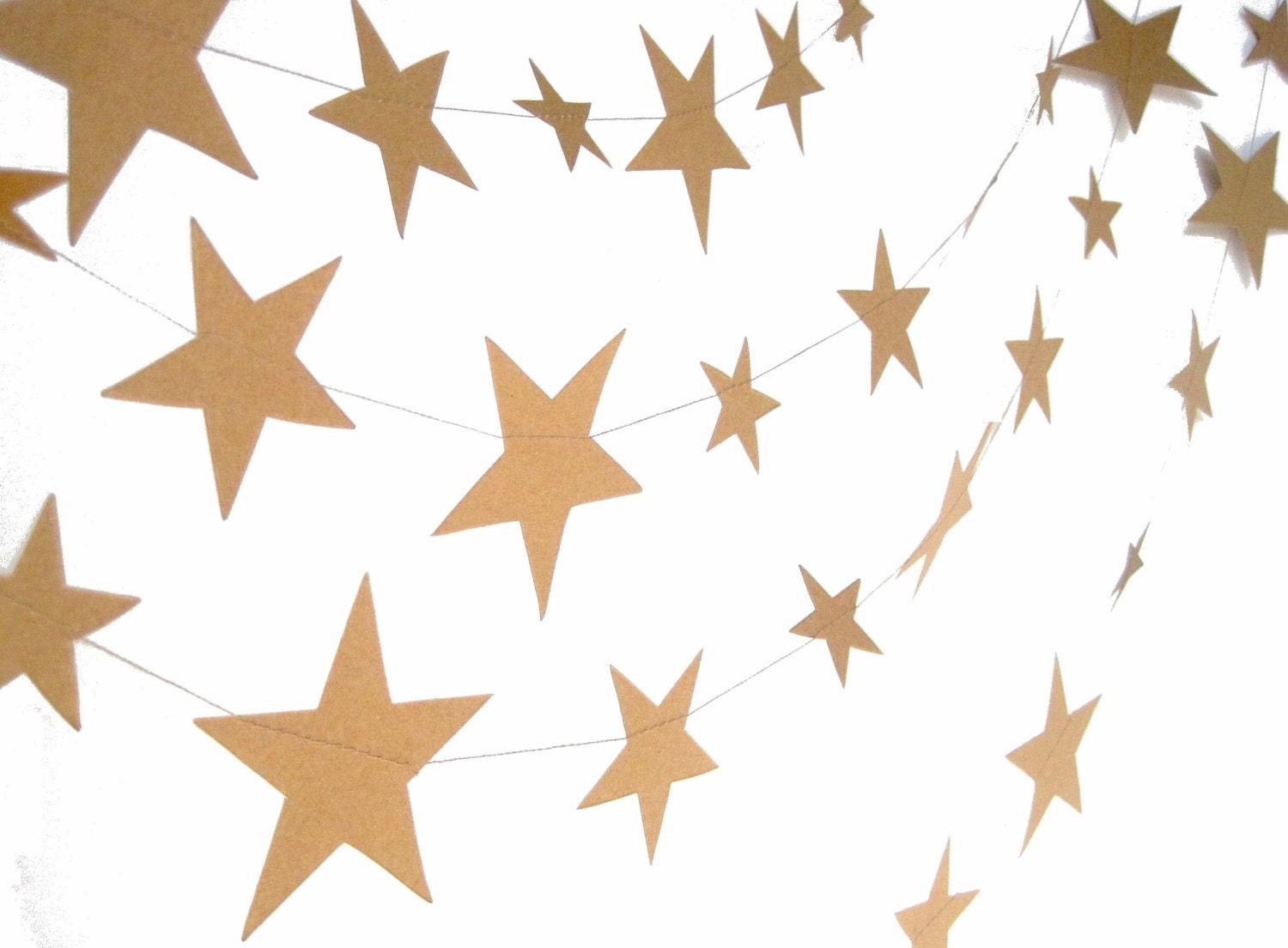 Kraft paper stars garland paper stars birthday party decor