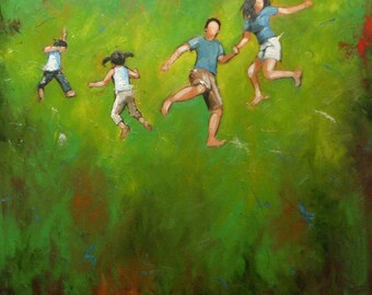 20x20 inch Print of Leap65 from oil painting by Roz