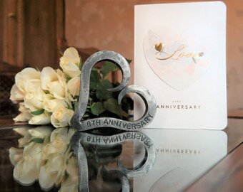 6th Anniversary Heart - Iron Anniversary - Personalised Anniversary Gift - Valentine - Wedding - Blacksmith Made