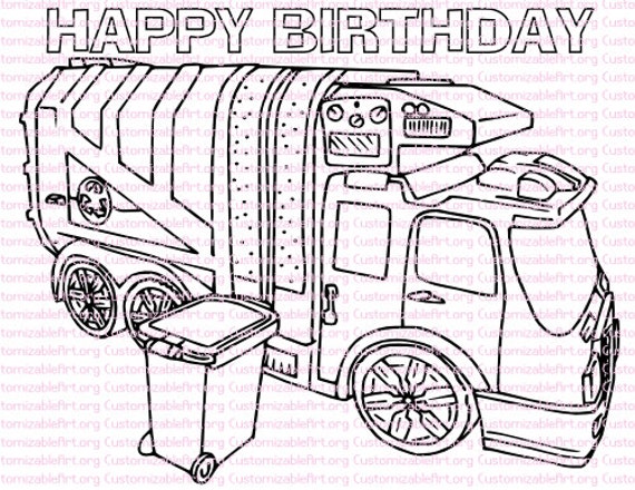 Garbage Truck Birthday Party Printables Garbage Truck Coloring garbage-truck-birthday-party-printables-garbage-truck-coloring