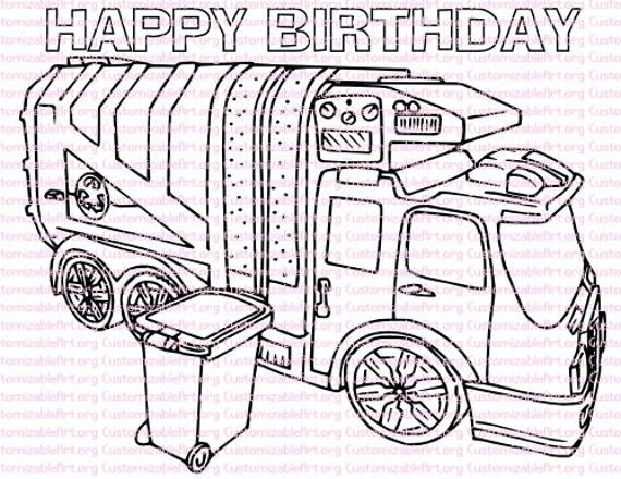 Garbage Truck Birthday Party Printables Garbage Truck Coloring