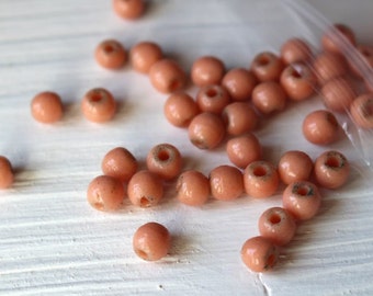 Vintage coral pink glass beads