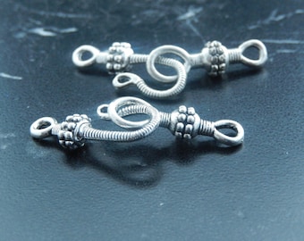 Clasps style Tibetan antique silver metal hook