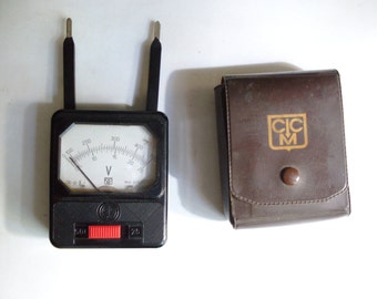 vintage current meter - object for current measuring device - current measurement - voltmeter is made of bakelite