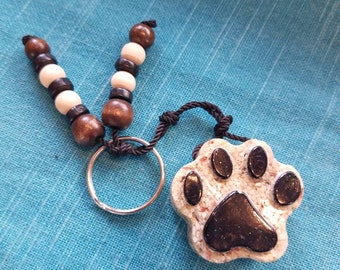 Mini Dog Paw Keychain, Dog Lovers, Beach Paw, Beach Jewerly, Beach Lovers, Summer Jewerly, Ocean Lovers, Sand Beach
