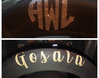 Monogrammed Steering Wheel Cover