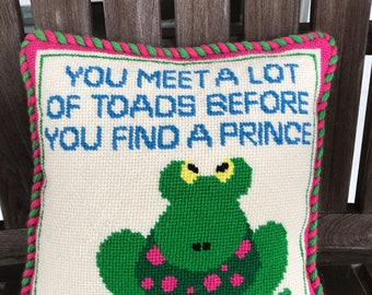 Vintage needlepoint pillow