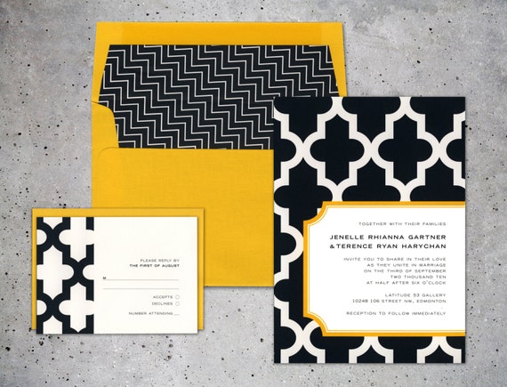 Modern Wedding Invitation Multiple Pattern Invitation