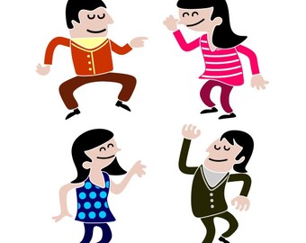 Retro Dancer People Cuttable Design PNG DXF SVG & eps File Silhouette Designs Cameo