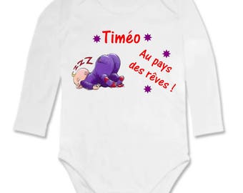 Bodysuit with the land of dreams, personalized with name