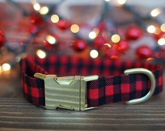 Buffalo Plaid Collar | Christmas Dog Collar | Lumberjack Dog Collar | Dog Collar | Large Dog Collar, Small Dog Collar | Pet Lover | Winter