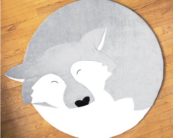 The large mat flannel Gray Wolf bead