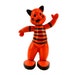Vintage Halloween Candy Container Orange Cat Waving Hard Plastic Figurine