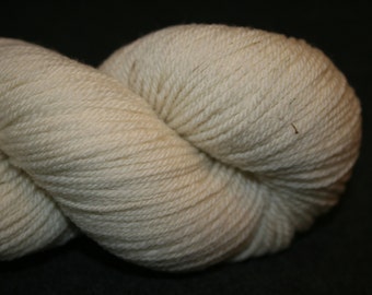 Merino/Corriedale wool yarn, 3 ply sport weight, 230 yards.