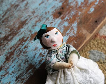 Miniature Clay Doll-"Paige" Handmade Pocket Pal
