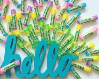 Chapstick tubes with custom vinyl label