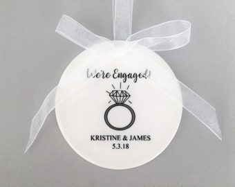 Personalized Engagement Ornament, Engagement Ornament, Engagement ornaments, Engaged, Just Engaged, Engagement Gift, Newly engaged