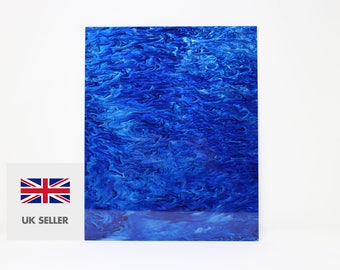 3mm Blue and white marble acrylic perspex with glitter 300x370mm