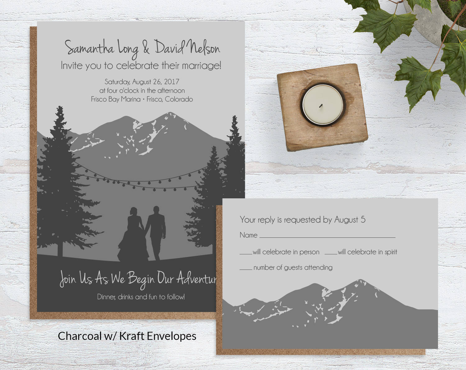 Mountain Wedding Invitation Sets Forest Wedding Invitations