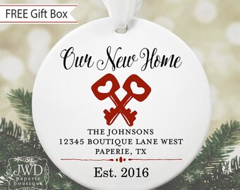 Personalized Gift for New Homeowner Our New Home Ornament Housewarming Gift New House Ornament Personalized Christmas Ornament #OR14MG